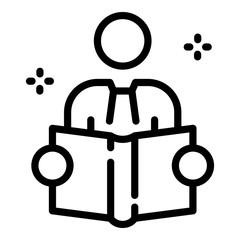 Poster - Foreign language teacher icon. Outline foreign language teacher vector icon for web design isolated on white background