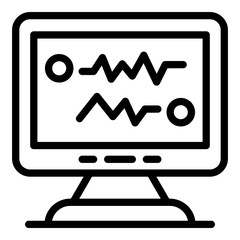 Poster - Online foreign language teacher icon. Outline online foreign language teacher vector icon for web design isolated on white background