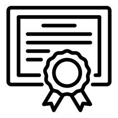 Poster - Foreign language diploma icon. Outline foreign language diploma vector icon for web design isolated on white background