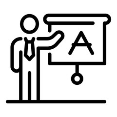 Poster - Foreign language school teacher icon. Outline foreign language school teacher vector icon for web design isolated on white background