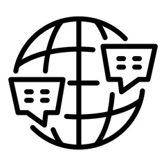Poster - Global foreign language icon. Outline global foreign language vector icon for web design isolated on white background