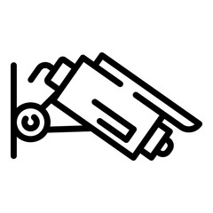 Poster - Security outdoor camera icon. Outline security outdoor camera vector icon for web design isolated on white background