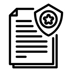 Poster - Police investigation document icon. Outline police investigation document vector icon for web design isolated on white background