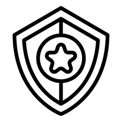 Poster - Investigator shield icon. Outline investigator shield vector icon for web design isolated on white background