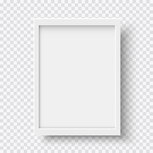 White Blank Picture Frame, Realistic Vertical Picture Frame, A4