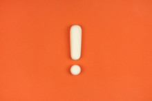 Exclamation Mark On Red Background. Warning, Keep Attention Concept. Important Information. 