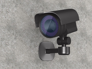 Canvas Print - security camera on white background. Isolated 3D illustration