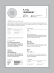 Minimal professional resume for interview template design