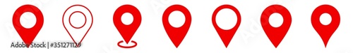 Photographie Location Pin Icon Red | Map Marker Illustration | Destination Symbol | Pointer L