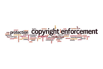 Sticker - Copyright enforcement cloud concept