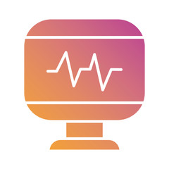 Poster - medical ekg cardiology in desktop gradient silhouette style