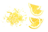 Fototapeta  - lemon zest isolated on white background. healthy food