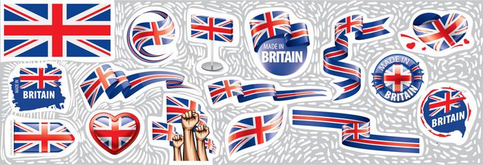 Wall Mural - United Kingdom flag, vector illustration on a white background