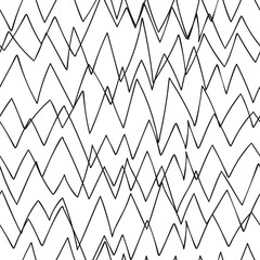 Poster - Simple black and white background with zigzag lines. Seamless graphic pattern. Vector illustration.