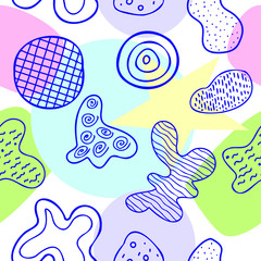 Poster - Abstract seamless cute pattern in soft colors. Childrens background
