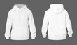 © Артем Ионов - Men's sweatshirt white color on the dark background. Hooded sweatshirt template. Sweatshirt on grey background