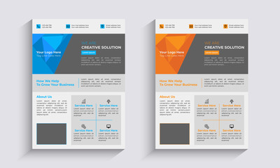 Wall Mural - Business flyer design creative geometric Shape, corporate flyer size A4 template, full editable EPS format.