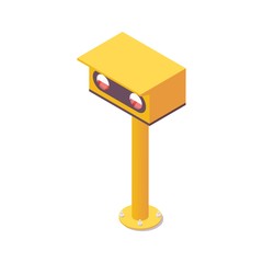 Wall Mural - Isometric airport light spotting the PAPI, touchdown zone lights