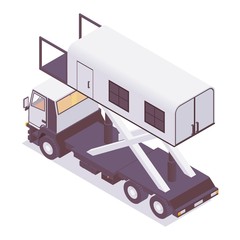 Wall Mural - Isometric ambulance lift catering, back view