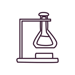 chemistry flask line style icon vector design