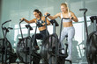 © Bojan - Attractive sporty women doing exercises on elliptical trainer at gym.