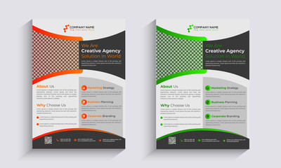 Wall Mural - Corporate Flyer Design Template. two colors scheme, vector template in A4 size.