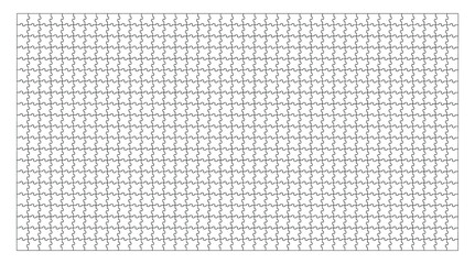Fototapete - Set of eight hundred jigsaw puzzle pieces. Puzzle with different types of details and the ability to move each part. Black and white vector illustration.