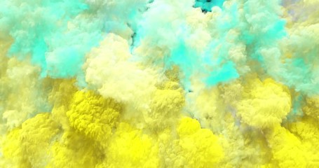 Poster - colorful clouds, smoke effect flowing with turbulences and speed. cloud collision isolated on black 