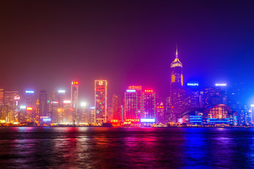 Wall Mural - Hong Kong city skyline, China