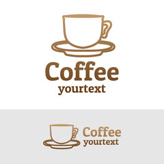 Poster - coffee hand drawn logo design. gradient color