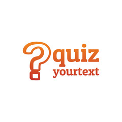 Poster - quiz hand drawn logo design. gradient color
