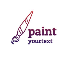 Poster - Paint hand drawn logo design. gradient color