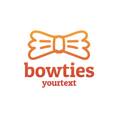 Poster - bowties hand drawn logo design. gradient color