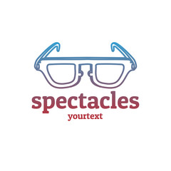 Poster - spectacles hand drawn logo design. gradient color