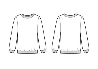 Canvas Print - Trendy women sweatshirt. Vector sweatshirt template.