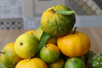 Delicious organic fruits.
Beautiful lemons, oranges and bergamots.