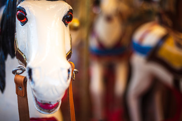 Wall Mural - Ancient German Horse Carousel built in 1896 in Navona Square, Rome, Italy