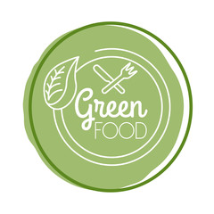 Sticker - organic fresh food lettering block style icon