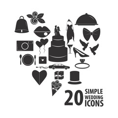 Poster - Set of wedding icons