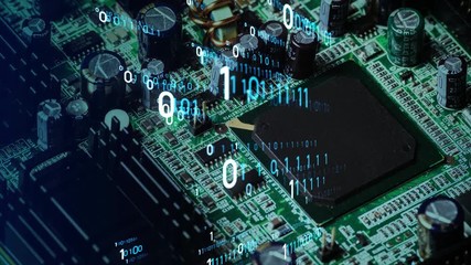 Aufkleber - Digital transformation concept. Binary code. Programming.