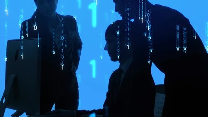 Aufkleber - Digital transformation concept. Binary code. Programming.