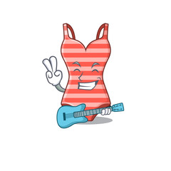 Sticker - brilliant musician of swimsuit cartoon design playing music with a guitar