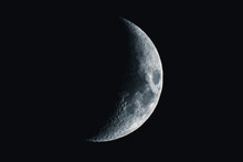 Crescent Moon In A Black Sky