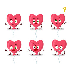 Sticker - Cartoon character of red love baloon with what expression