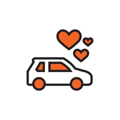 Wall Mural - Car icon with heart