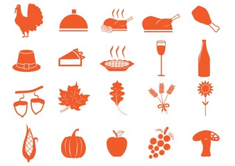 Wall Mural - set of thanksgiving icons