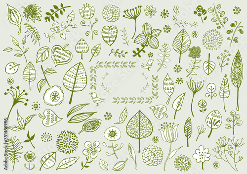 線画 北欧風 イラスト かわいい 手書き 挿絵 ベクター 花 木 葉 植物 緑 リーフ Buy This Stock Vector And Explore Similar Vectors At Adobe Stock Adobe Stock