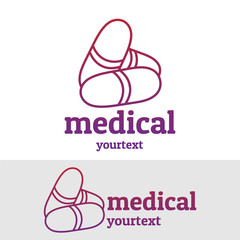 Poster - medical hand drawn logo design. gradient color