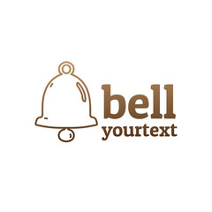 Poster - bell hand drawn logo design. gradient color