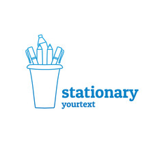 Poster - stationary hand drawn logo design. gradient color
